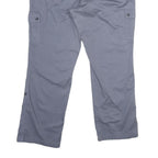 LL BEAN Womens Cotton Regular Cargo Grey Trousers W36 L31 Practical Zip Closure