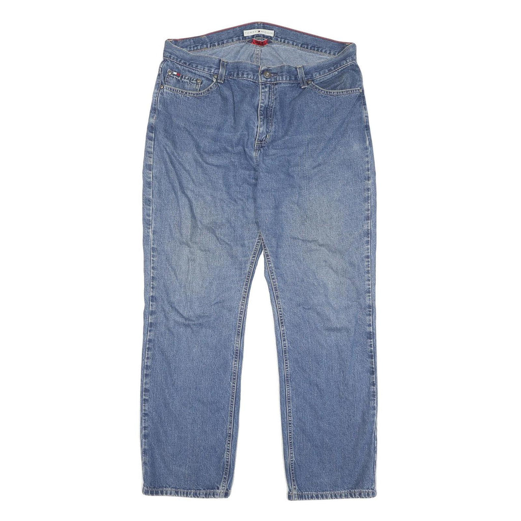 TOMMY HILFIGER Womens Regular Fit Blue Denim Jeans W36 L30 Classic Cotton Blend