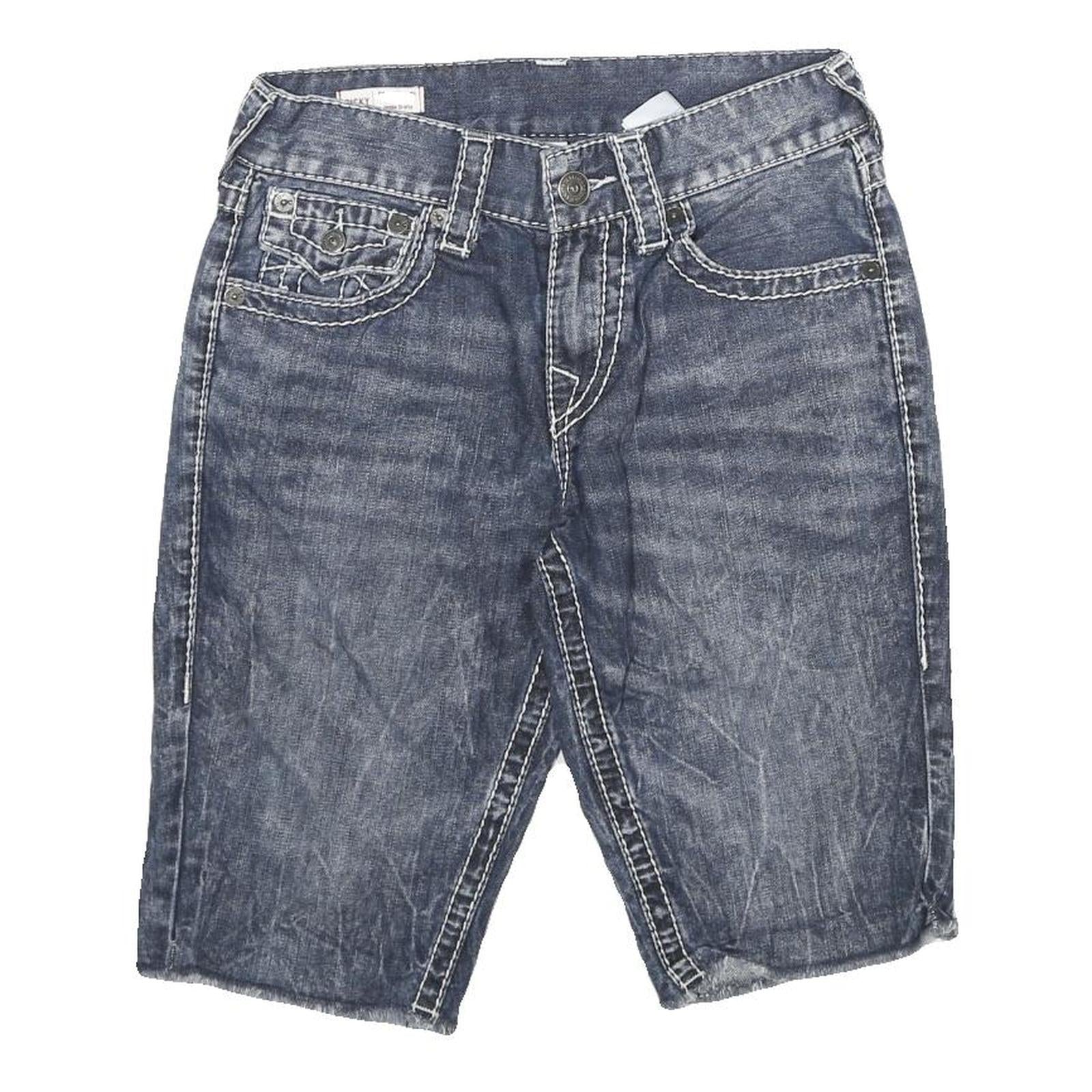 TRUE RELIGION Womens Denim Blue Shorts S W28 Classic Cotton Casual