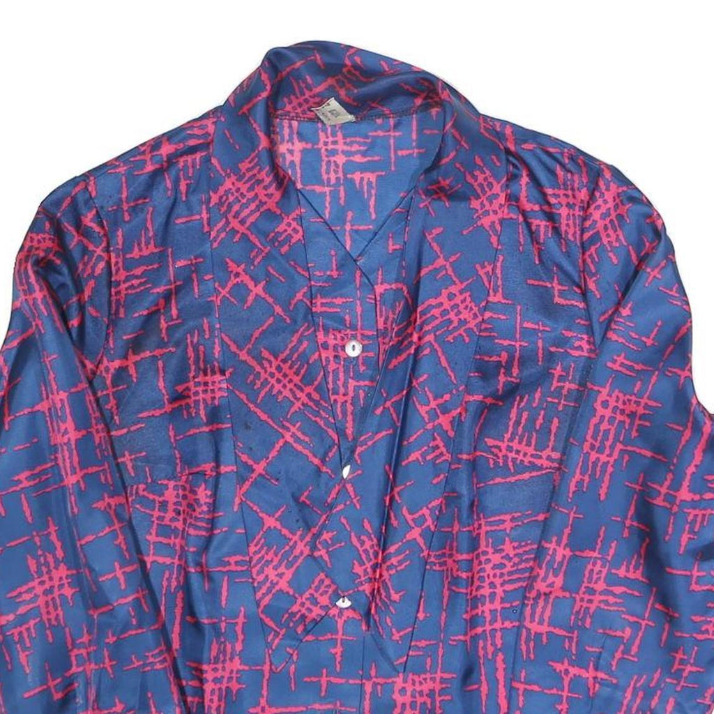 Womens Blue & Pink Printed Shirt Long Sleeve Collared XL Button Up Top Casual