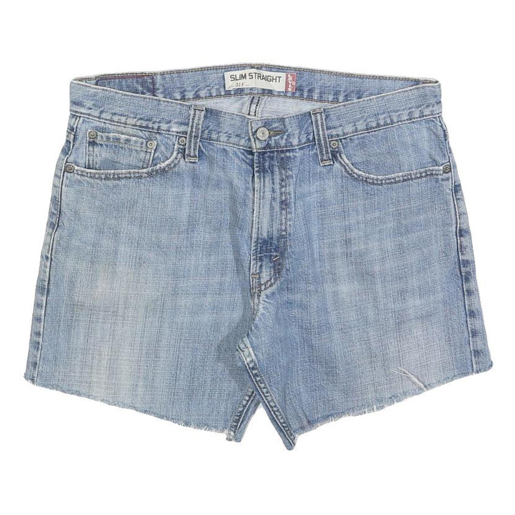 LEVI'S Womens Denim Blue Slim Straight Shorts L W36 Casual Cotton Blend