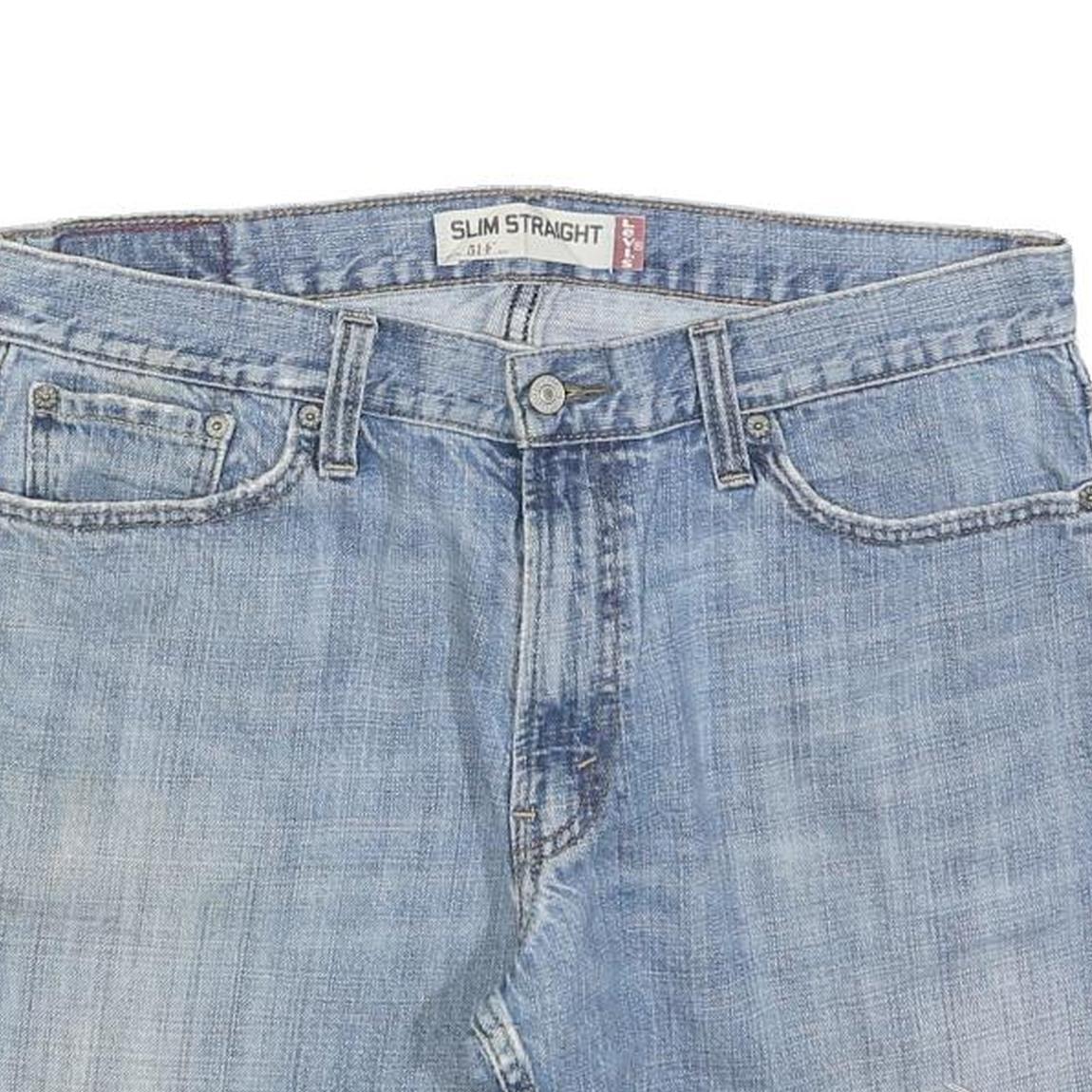 LEVI'S Womens Denim Blue Slim Straight Shorts L W36 Casual Cotton Blend