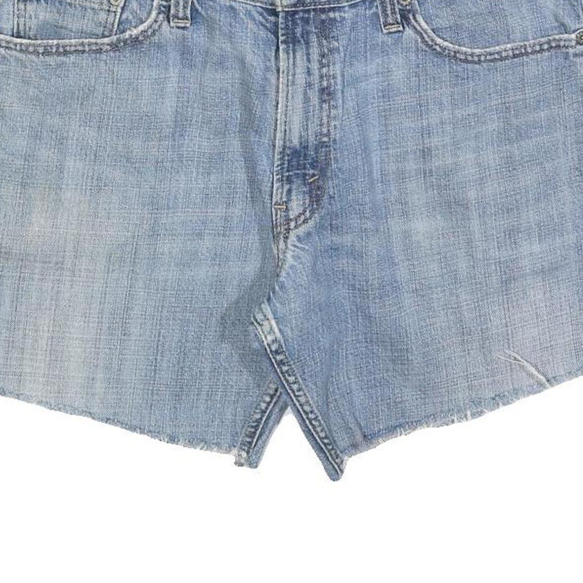 LEVI'S Womens Denim Blue Slim Straight Shorts L W36 Casual Cotton Blend