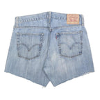 LEVI'S Womens Denim Blue Slim Straight Shorts L W36 Casual Cotton Blend
