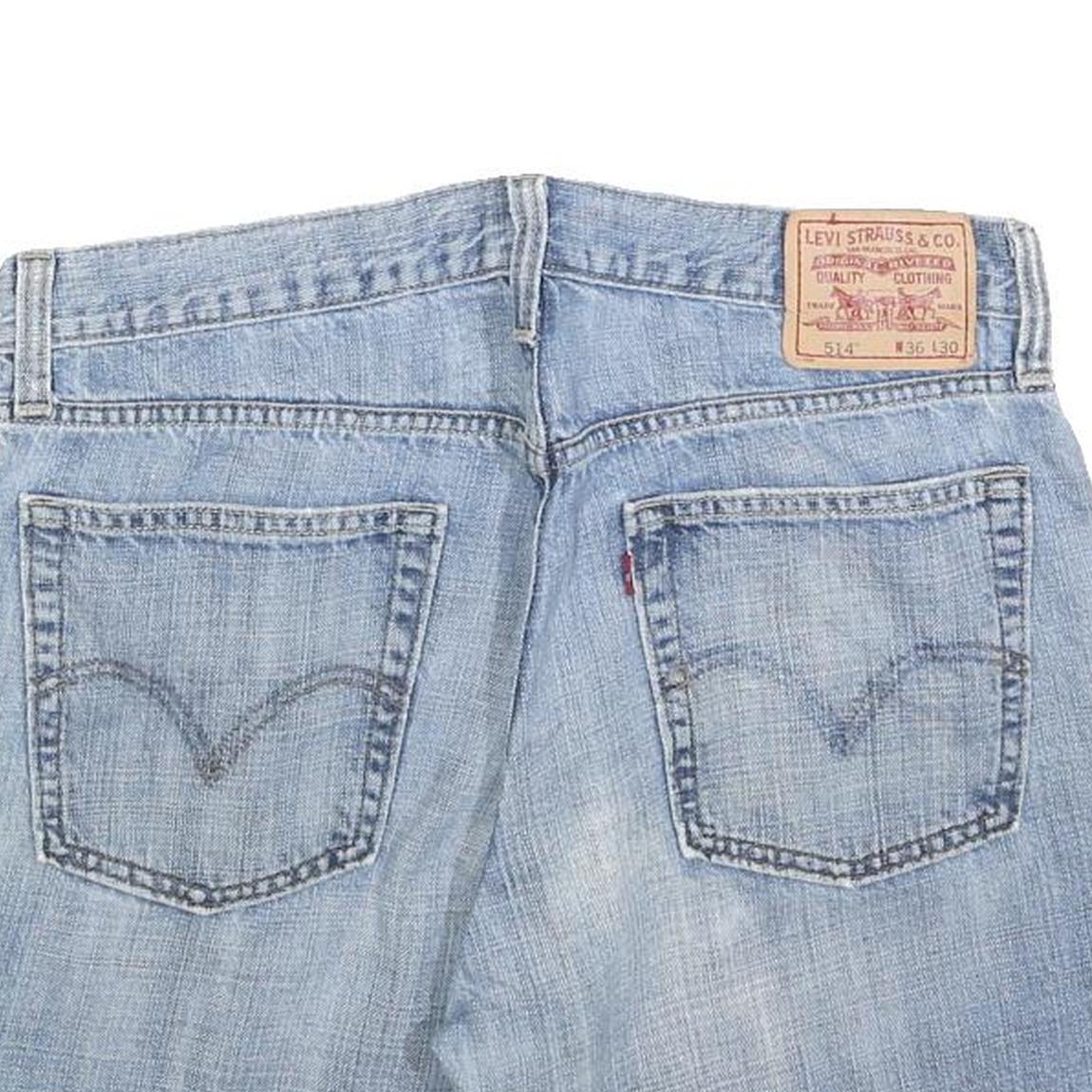 LEVI'S Womens Denim Blue Slim Straight Shorts L W36 Casual Cotton Blend
