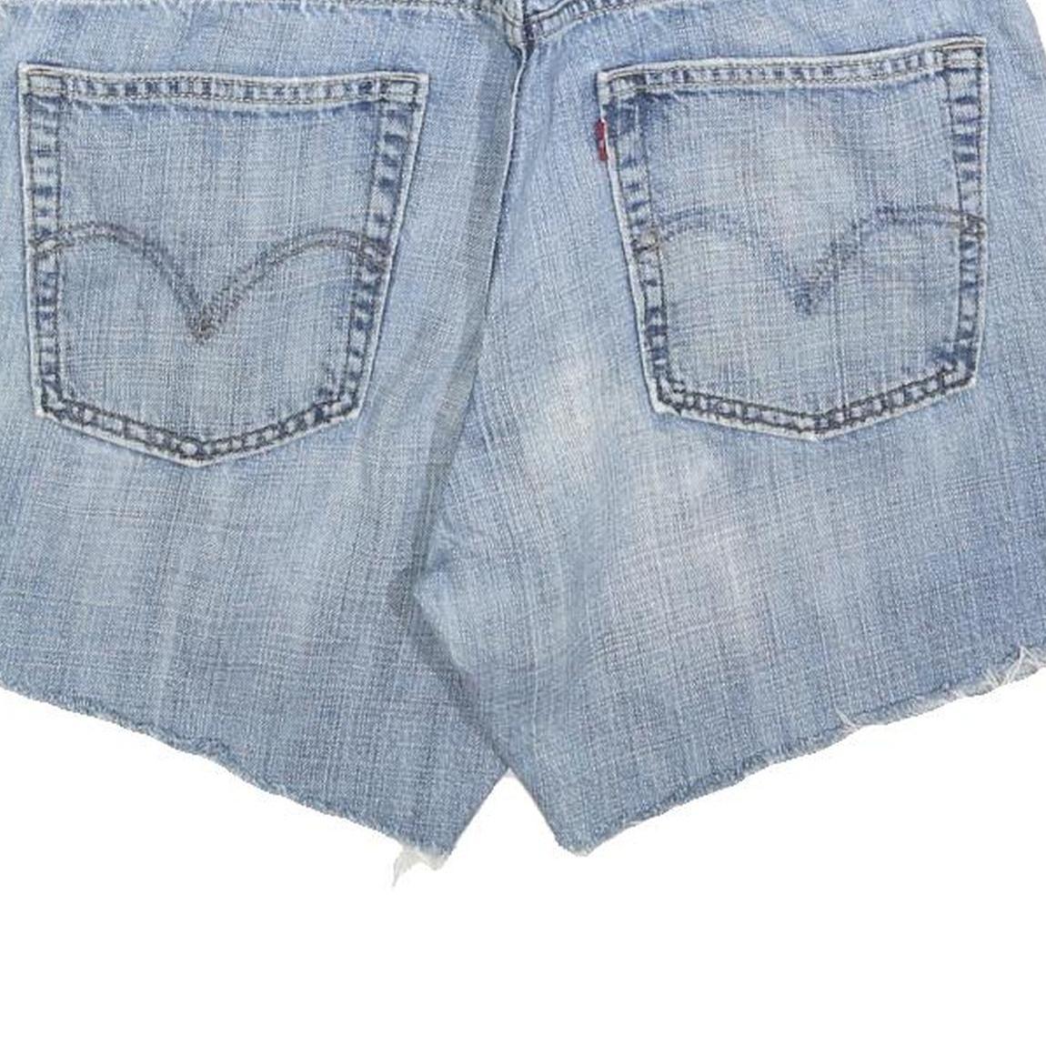 LEVI'S Womens Denim Blue Slim Straight Shorts L W36 Casual Cotton Blend