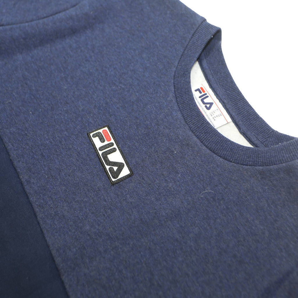 FILA Mens Blue & Navy Crew Neck M Cotton Blend Sweatshirt Logo Athletic Style