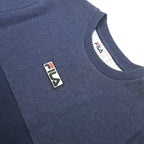 FILA Mens Blue & Navy Crew Neck M Cotton Blend Sweatshirt Logo Athletic Style