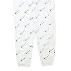 CHAMPION Womens Joggers White All Over Logo Slim Tapered XL W28 L28