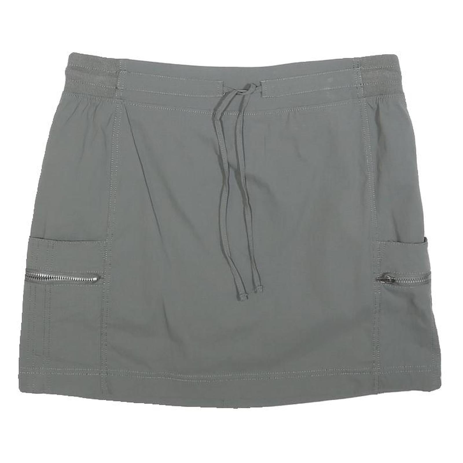 TE VERDE Womens Grey Cargo Mini Polyester Blend Skort Size M Adjustable Waist