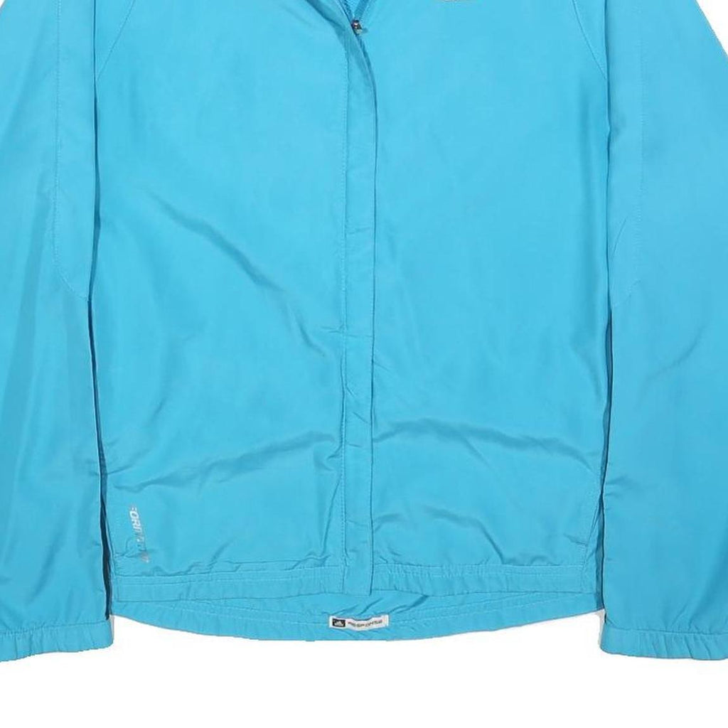 ADIDAS Womens Blue Slim Zip Polyester Blend Jacket Athletic Lightweight Sports