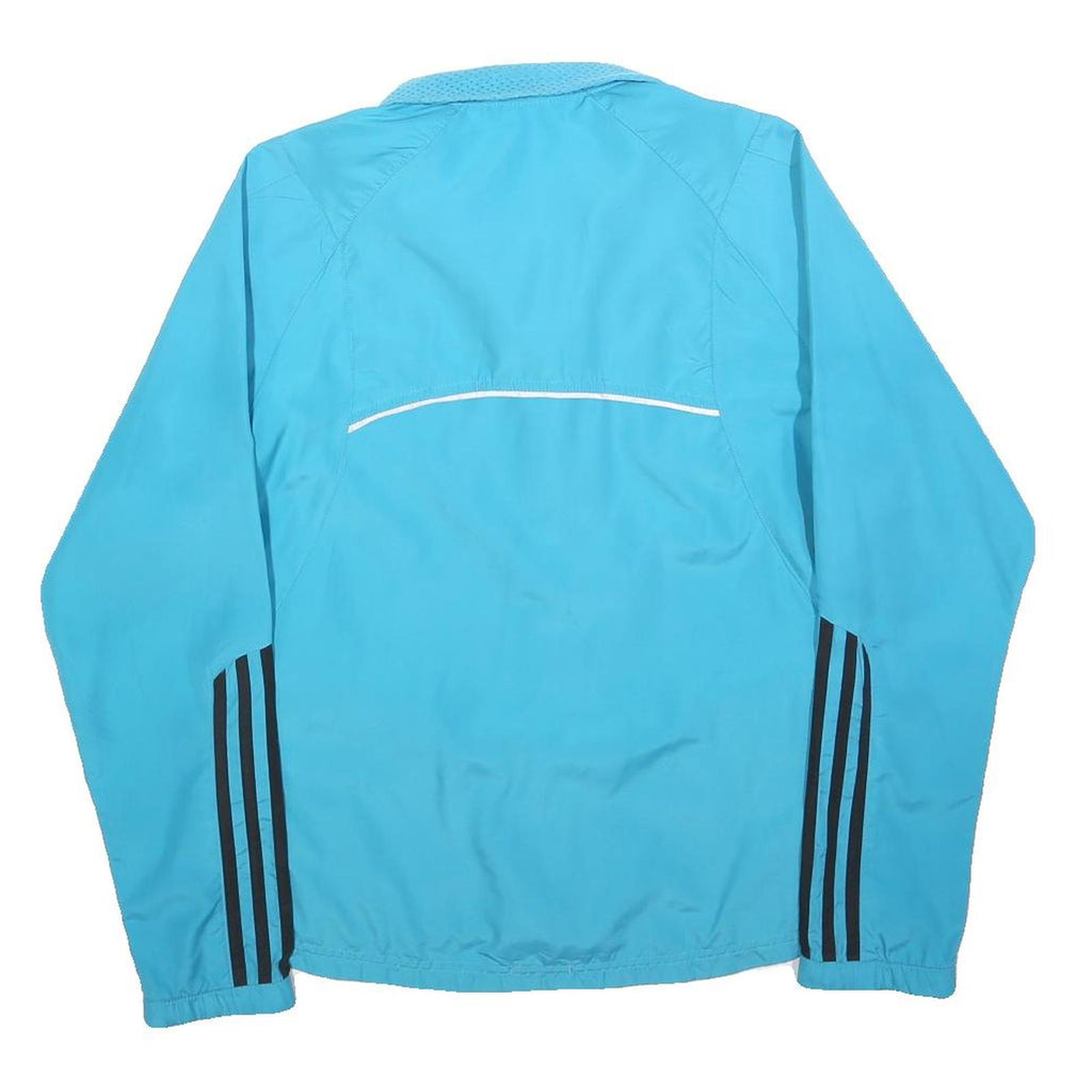 ADIDAS Womens Blue Slim Zip Polyester Blend Jacket Athletic Lightweight Sports
