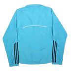ADIDAS Womens Blue Slim Zip Polyester Blend Jacket Athletic Lightweight Sports