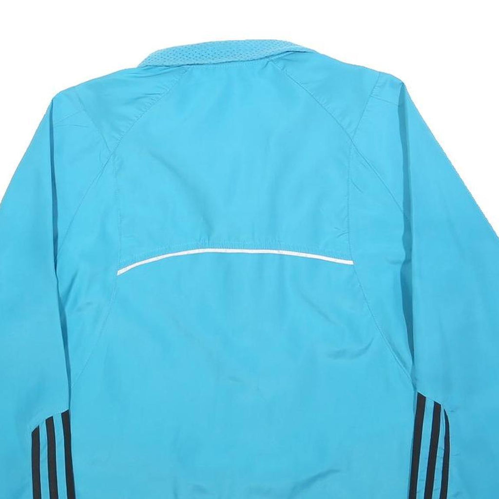 ADIDAS Womens Blue Slim Zip Polyester Blend Jacket Athletic Lightweight Sports