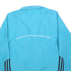 ADIDAS Womens Blue Slim Zip Polyester Blend Jacket Athletic Lightweight Sports