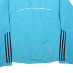 ADIDAS Womens Blue Slim Zip Polyester Blend Jacket Athletic Lightweight Sports