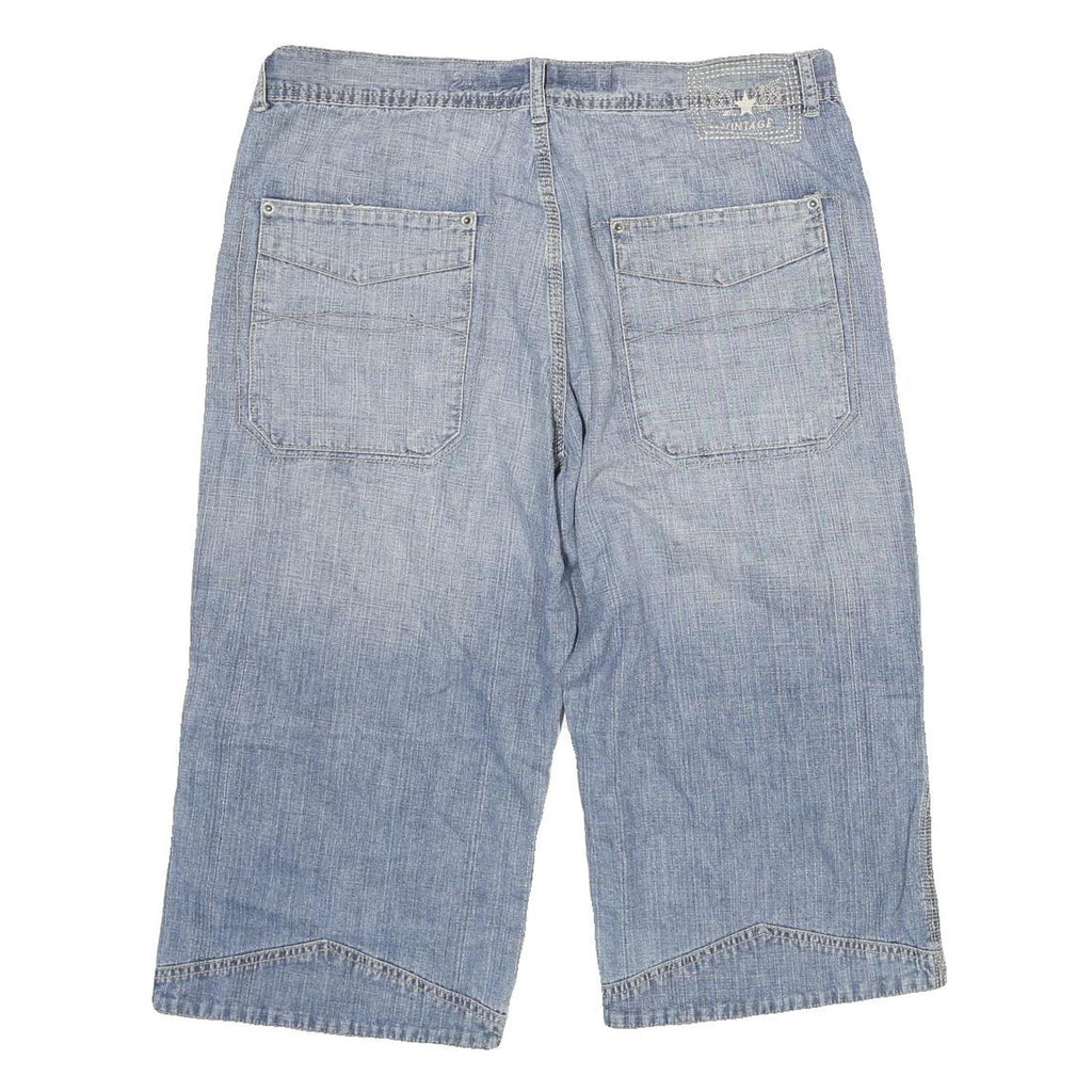 IDENTIC JEAN Mens Denim Blue Casual Shorts XL W34 Relaxed Fit Cotton Blend