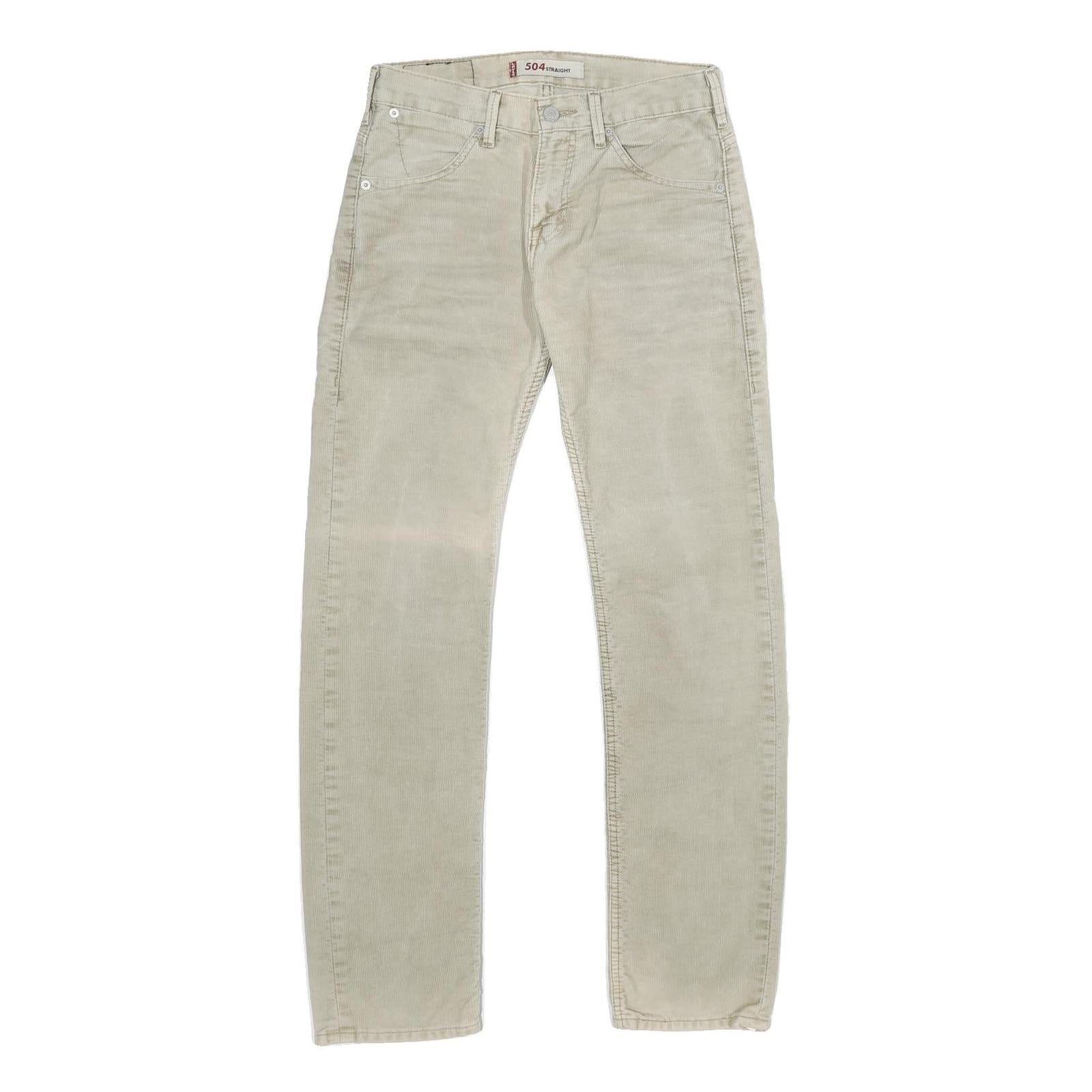 LEVI'S Mens Corduroy Beige Regular Straight Trousers W28 L32 Classic Casual