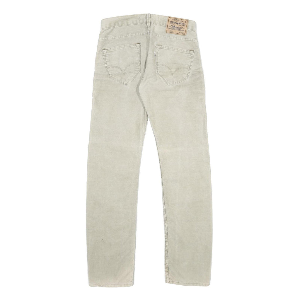 LEVI'S Mens Corduroy Beige Regular Straight Trousers W28 L32 Classic Casual