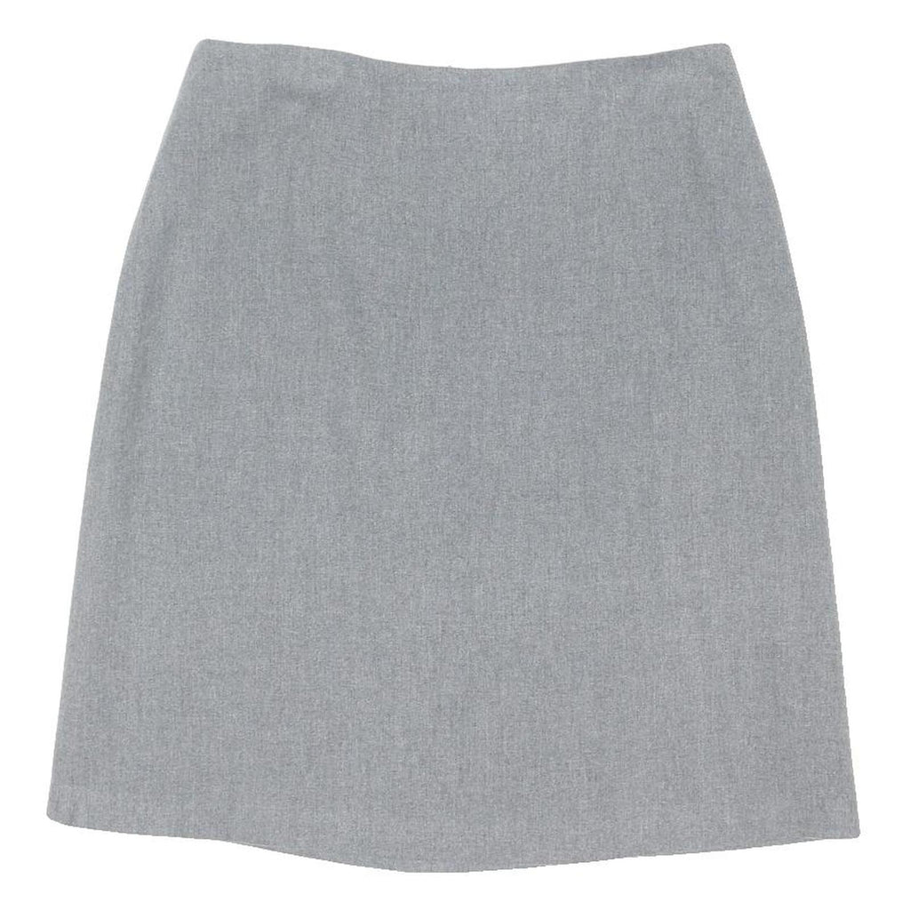 OASIS Womens Grey Wool Straight Knee Length Wool Skirt UK 16 Classic Tailored
