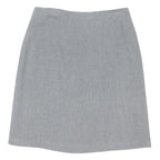 OASIS Womens Grey Wool Straight Knee Length Wool Skirt UK 16 Classic Tailored