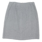 OASIS Womens Grey Wool Straight Knee Length Wool Skirt UK 16 Classic Tailored