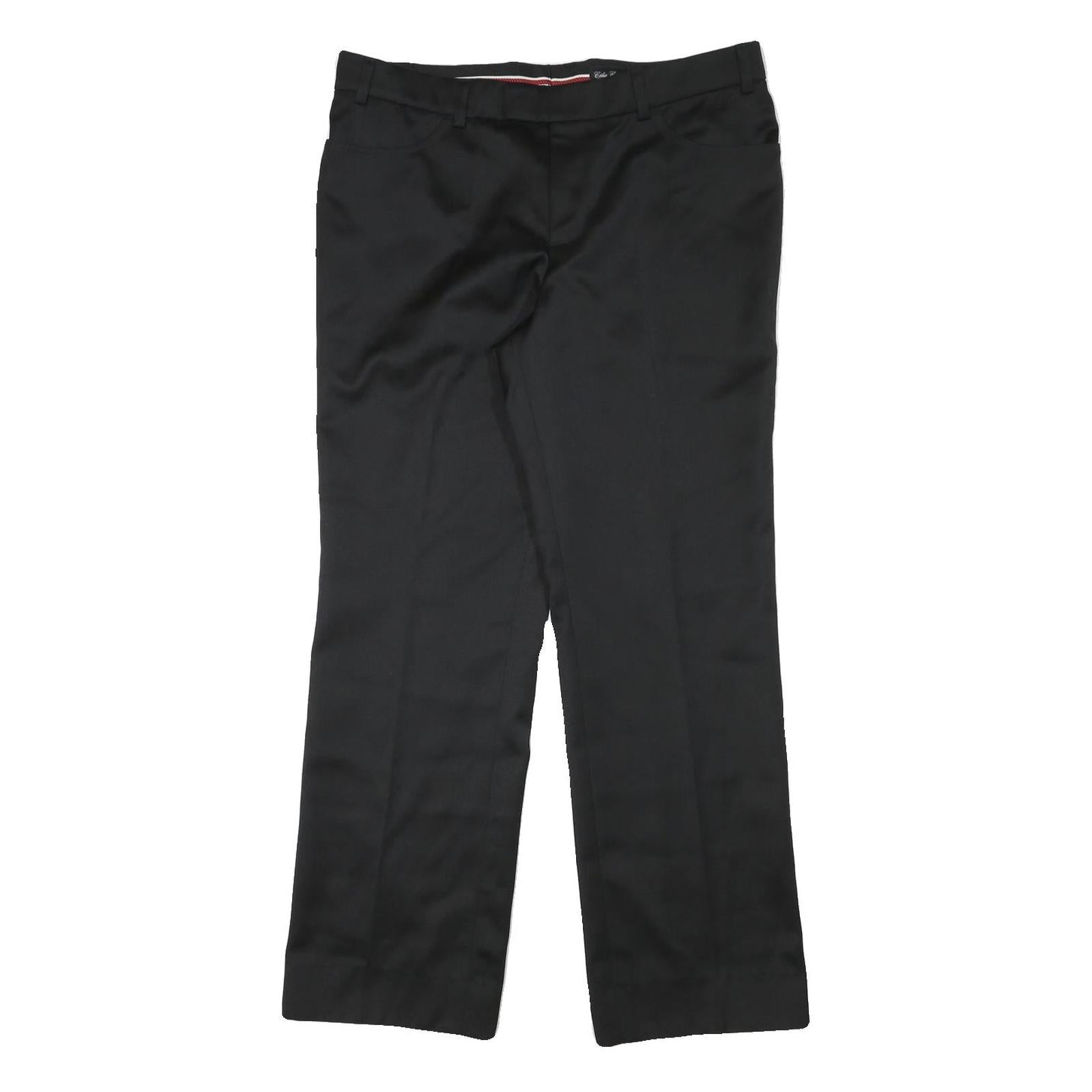 CELIA COTOURE Womens Wool Blend Black Regular Fit Straight Leg Trousers W35 L30