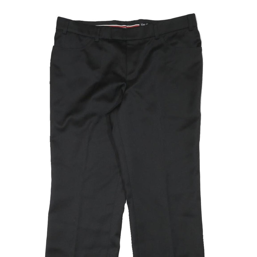 CELIA COTOURE Womens Wool Blend Black Regular Fit Straight Leg Trousers W35 L30