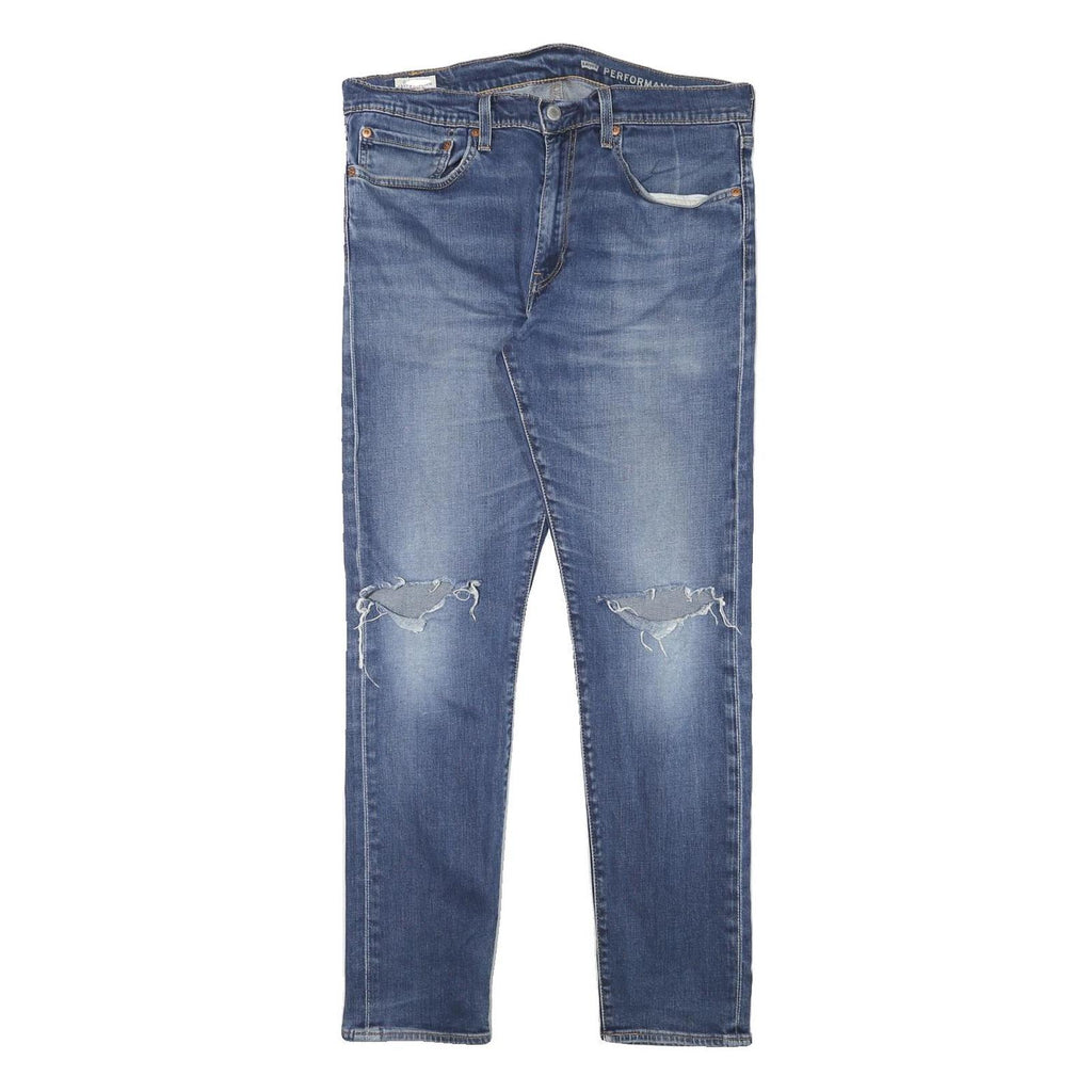 LEVI'S 512 Tapered Mens Jeans Blue Slim Denim Medium W34 L30 Distressed