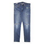 LEVI'S 512 Tapered Mens Jeans Blue Slim Denim Medium W34 L30 Distressed