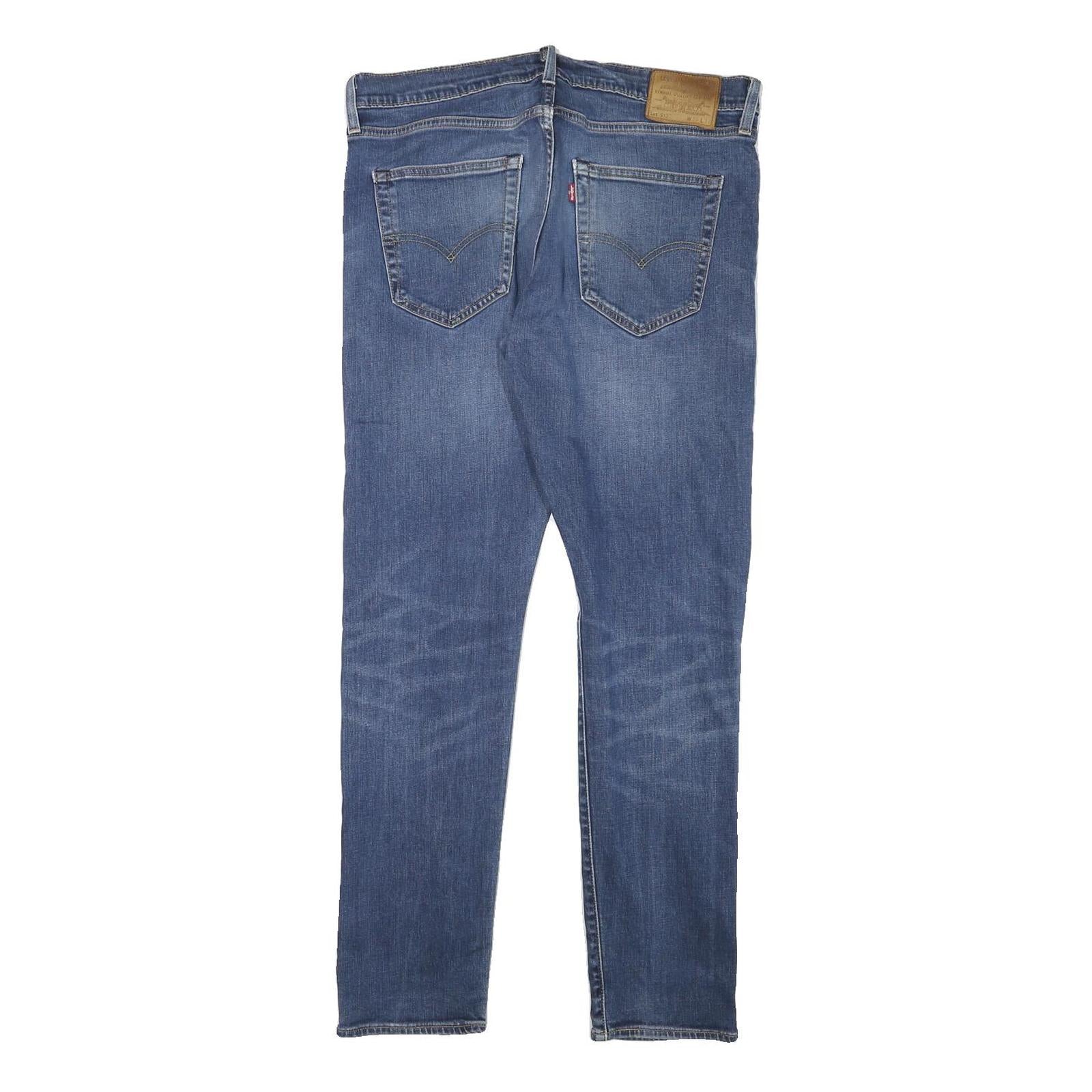 LEVI'S 512 Tapered Mens Jeans Blue Slim Denim Medium W34 L30 Distressed