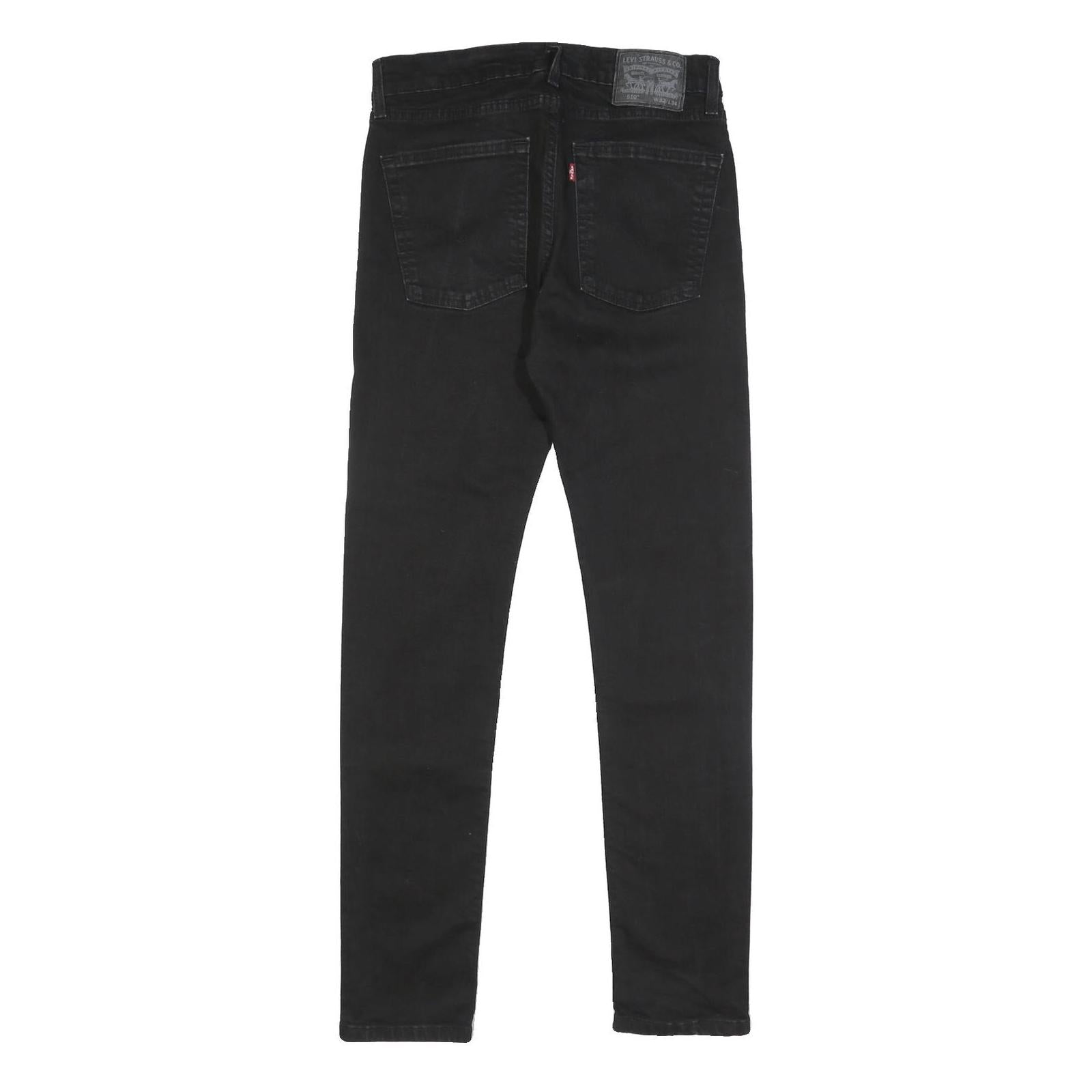 LEVI'S 510 Mens Jeans Black Slim Skinny Denim W32 L34 Zip Cotton Blend