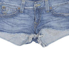 TRUE RELIGION Womens Denim Blue Cut-Off Shorts L W36 Distressed Style