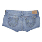 TRUE RELIGION Womens Denim Blue Cut-Off Shorts L W36 Distressed Style