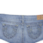 TRUE RELIGION Womens Denim Blue Cut-Off Shorts L W36 Distressed Style