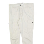 YES OR NO Womens Cotton Blend Cream Slim Tapered Trousers W34 L26 Cargo Pocket