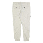 YES OR NO Womens Cotton Blend Cream Slim Tapered Trousers W34 L26 Cargo Pocket