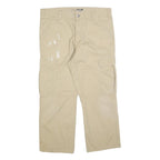 CARHARTT Mens Beige Relaxed Cargo Trousers W36 L27 Cotton Blend Zip Pockets