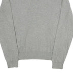 POLO RALPH LAUREN Mens Grey Plain Jumper V-Neck Basic Knit S Cotton Classic