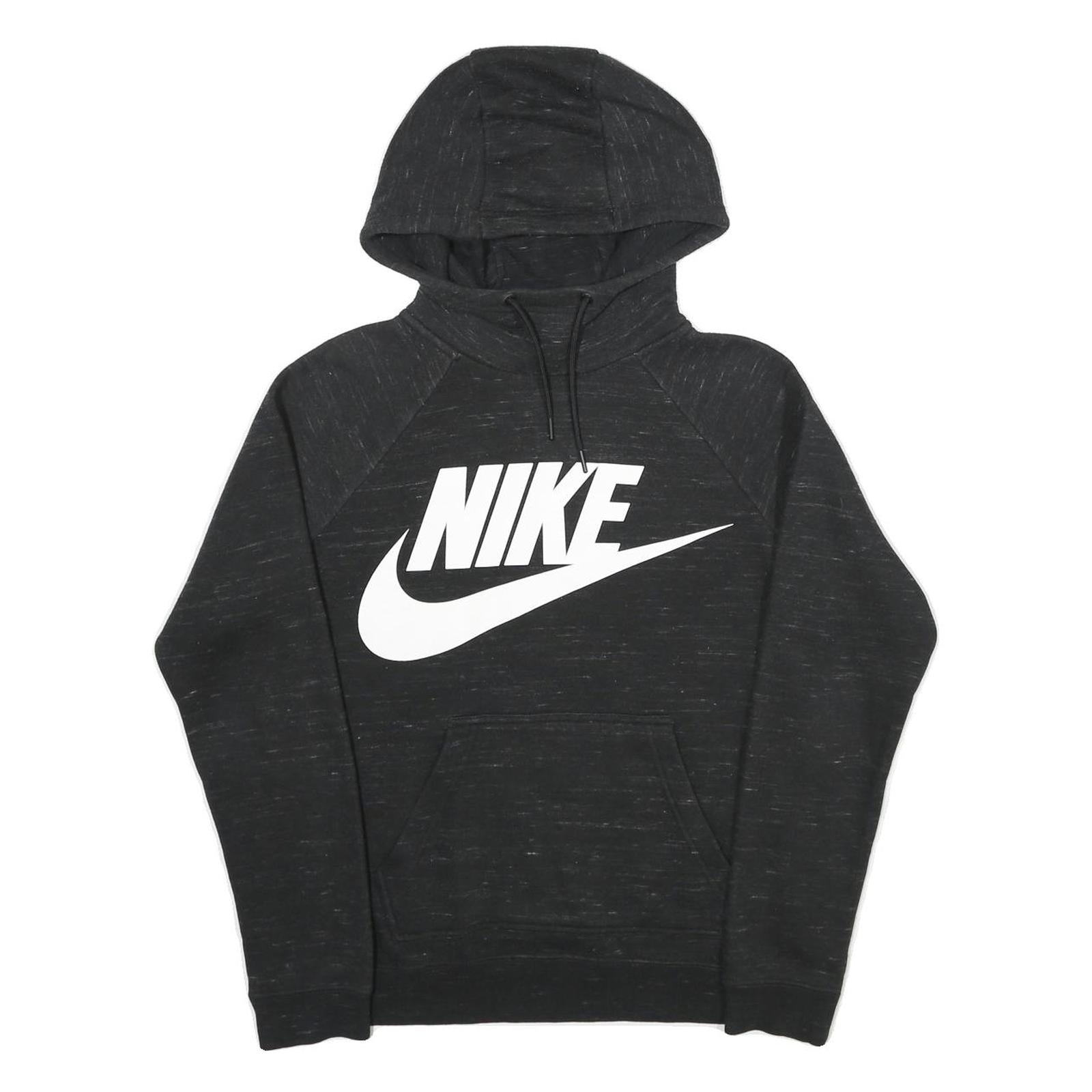 NIKE Mens Black Hoodie S Cotton Blend Pullover Casual Sports Sweatshirt