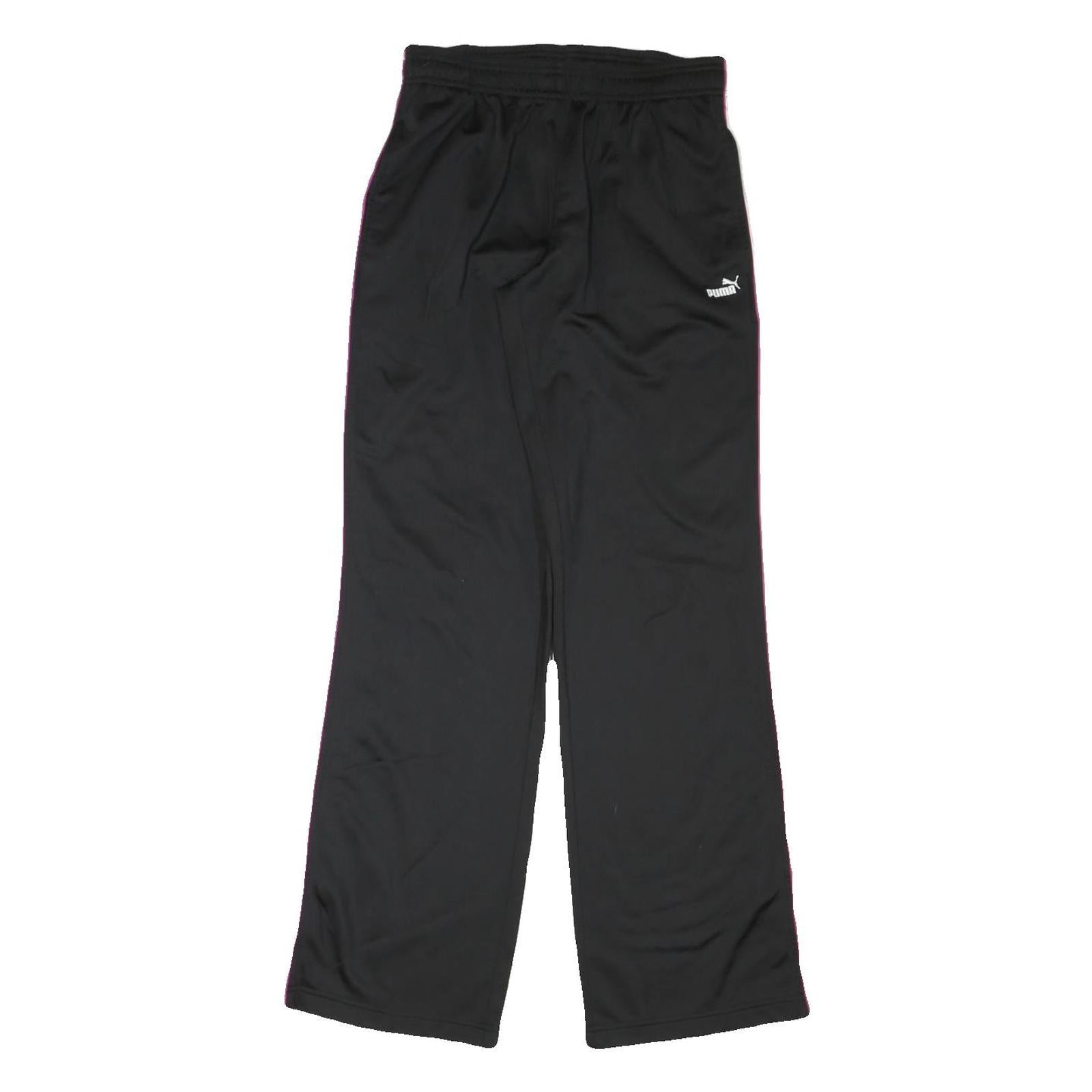 PUMA Womens Joggers Black UK 14 W30 L33 Polyester Blend Regular Fit Straight Leg