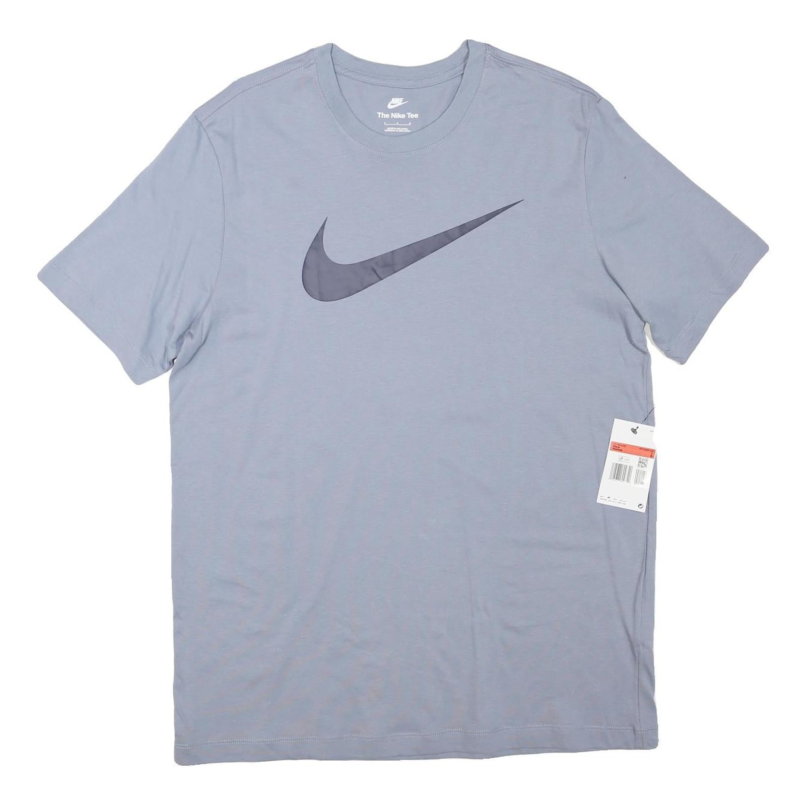 NIKE Mens Joggers Grey L W21 L31 Cotton Blend Regular Fit Tapered Leg Casual