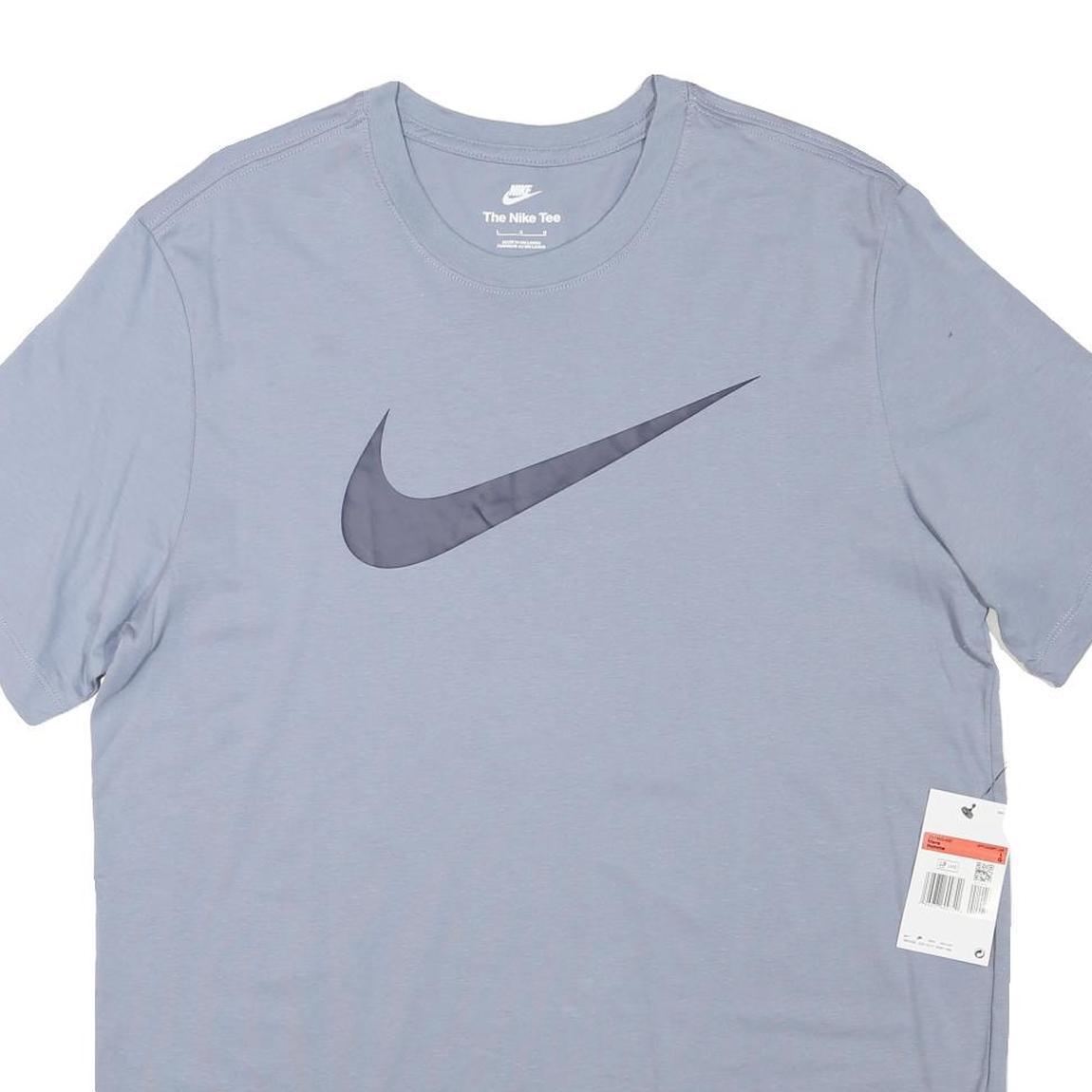 NIKE Mens Joggers Grey L W21 L31 Cotton Blend Regular Fit Tapered Leg Casual