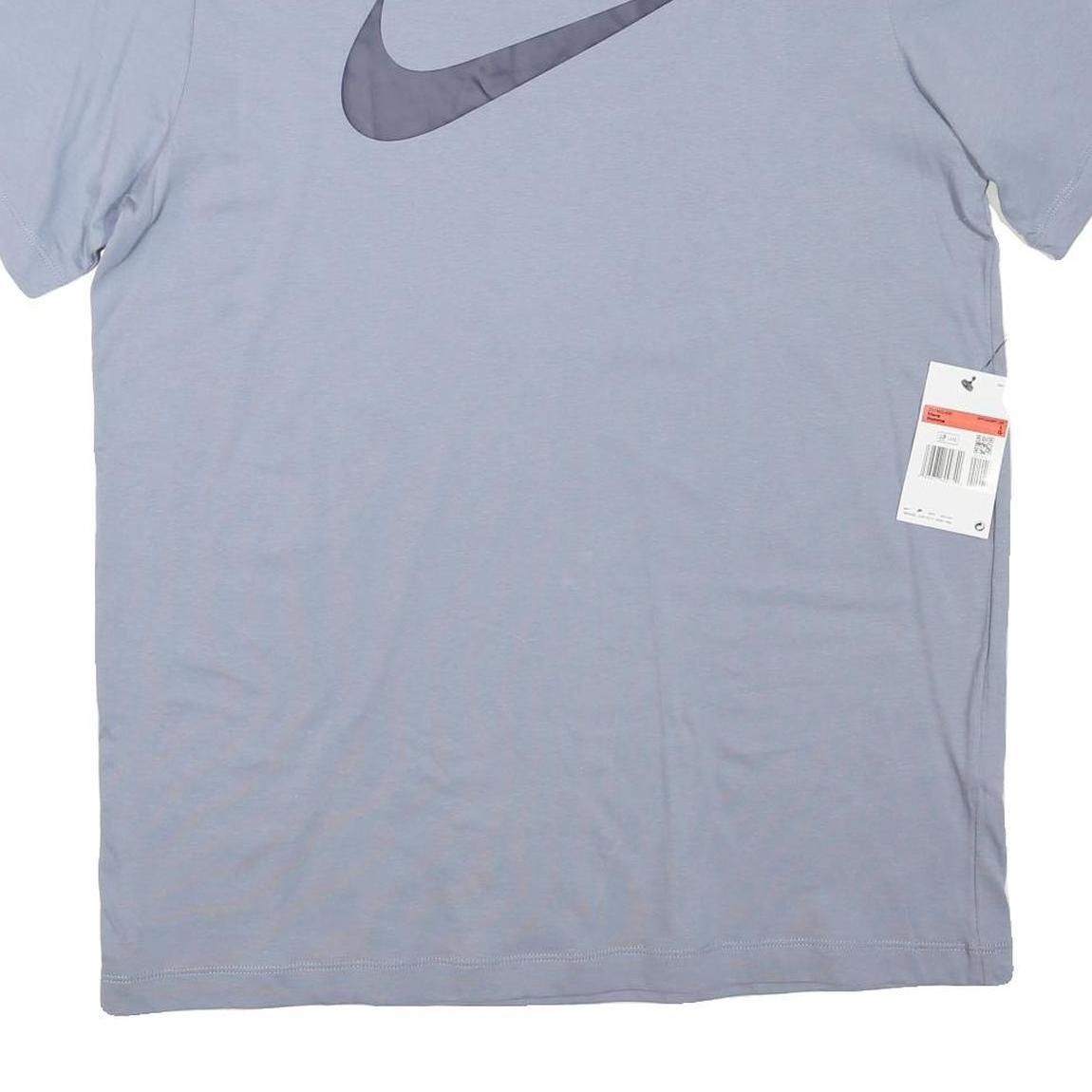 NIKE Mens Joggers Grey L W21 L31 Cotton Blend Regular Fit Tapered Leg Casual