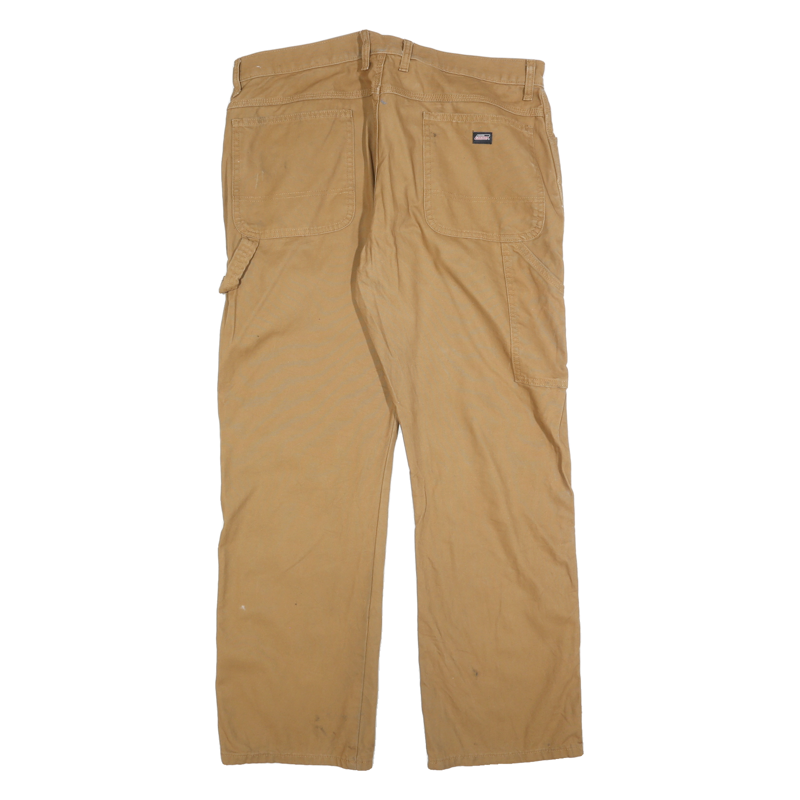 DICKIES Mens Regular Fit Workwear Jeans Beige Cotton Blend W38 L32 Zip