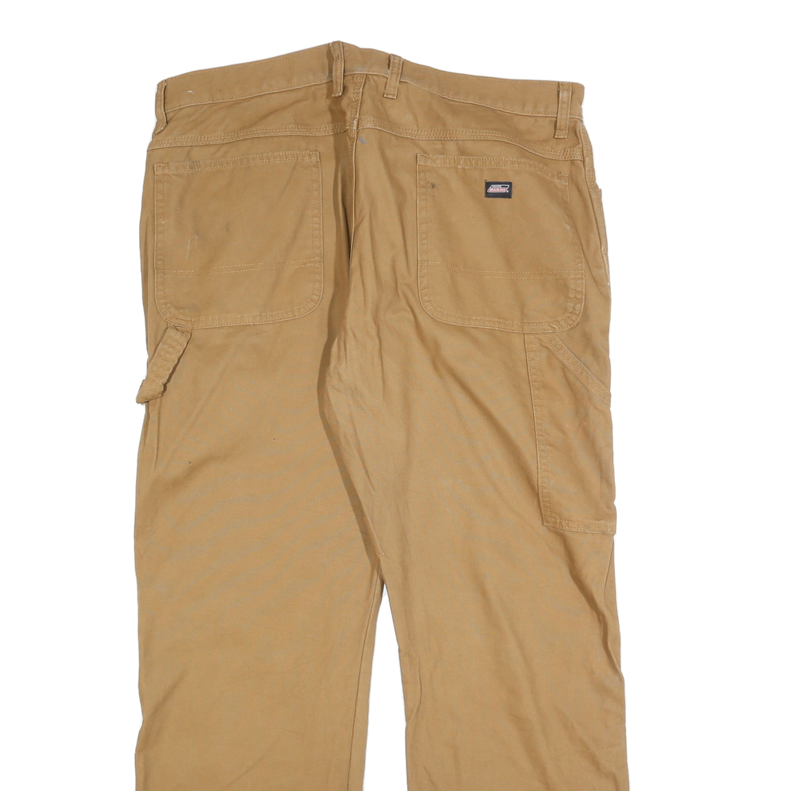 DICKIES Mens Regular Fit Workwear Jeans Beige Cotton Blend W38 L32 Zip