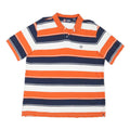 CHAPS Mens Orange & Navy Blue Striped Short Sleeve Polo Shirt 2XL Cotton Blend