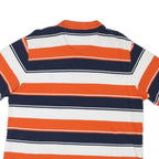 CHAPS Mens Orange & Navy Blue Striped Short Sleeve Polo Shirt 2XL Cotton Blend