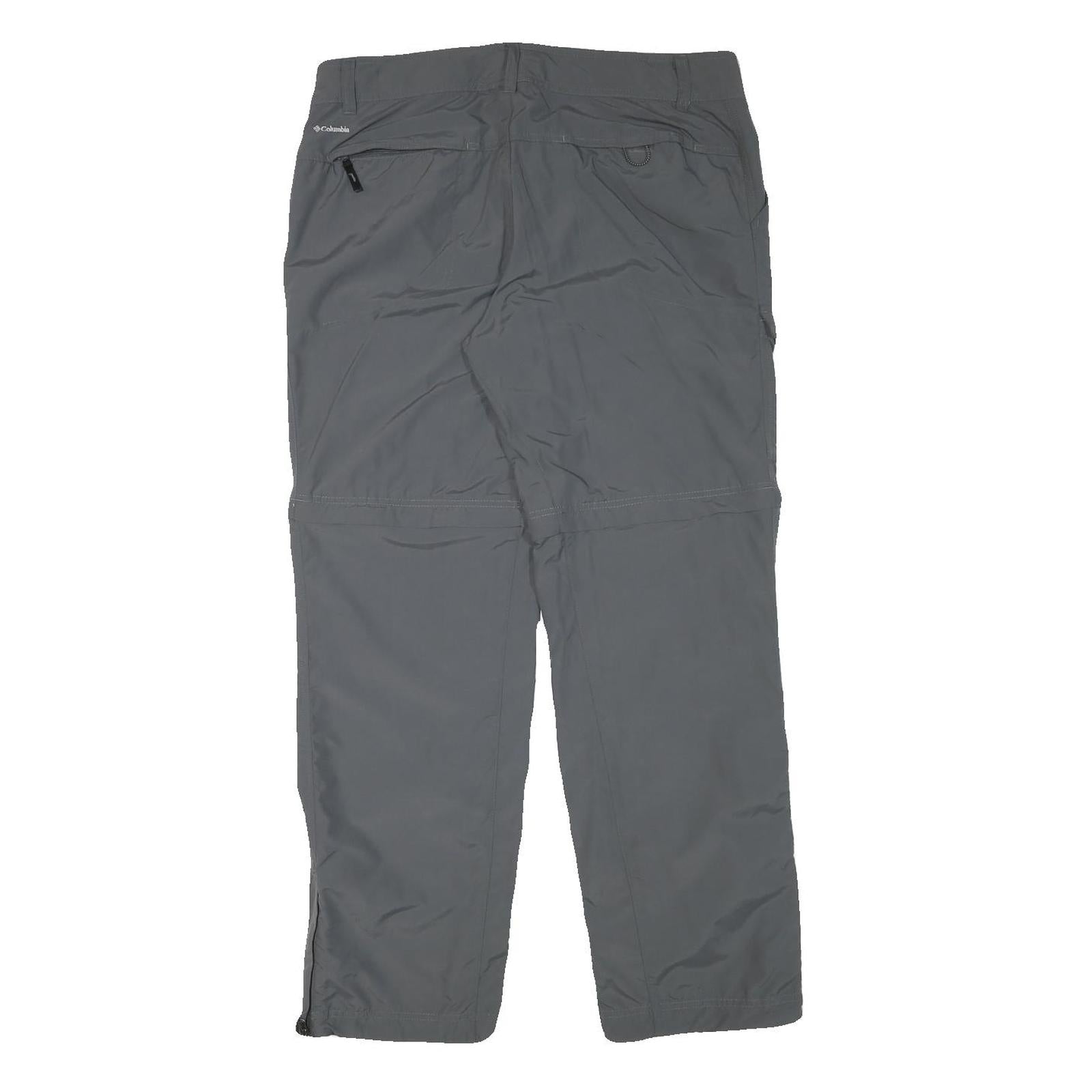 COLUMBIA Womens Grey Polyester Blend Zip Regular Cargo Trousers W35 L31 Outdoor
