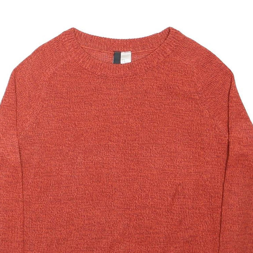 DIVIDED Womens Red Basic Top Long Sleeve Crew Neck M Soft Acrylic Knit